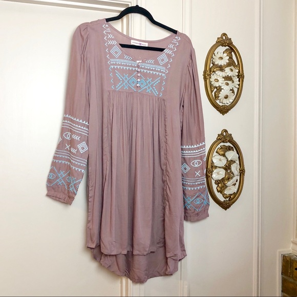 Altar'd State Dresses & Skirts - Altar’d State Boho Embroidered Dress Long Sleeve